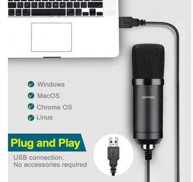 Alt view image 6 of 7 - USB Microphone Kit: Plug & Play USB Computer Mic Cardioid Podcast Condenser Microphone Kit, PC Streaming Mic are suitable for Youtube, Streaming, Recording Music, Live Streaming and Gaming