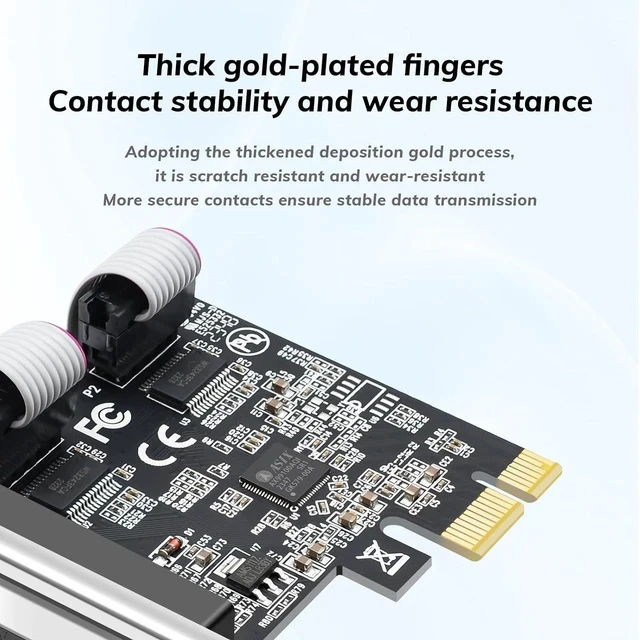 Alt view image 5 of 7 - PCI Express DualSerial 1 Parallel Combo Card, PCIe to DB9 RS232 COM + DB25 LPT Printer Port Expansion Card with Low Profile Bracket, Industrial Controller Card for Desktop PC