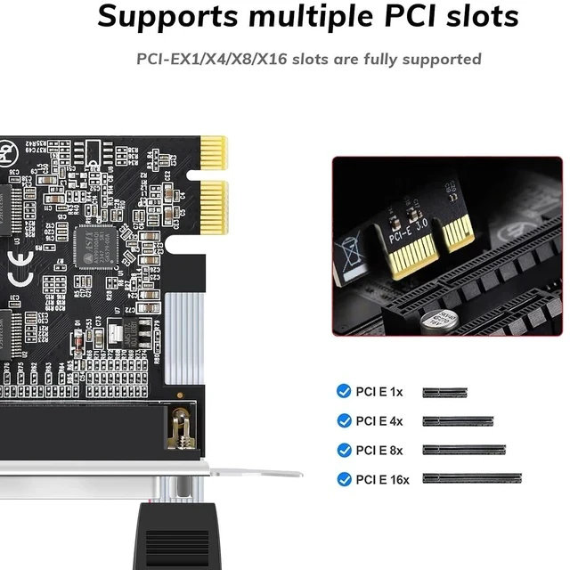 Alt view image 3 of 7 - PCI Express DualSerial 1 Parallel Combo Card, PCIe to DB9 RS232 COM + DB25 LPT Printer Port Expansion Card with Low Profile Bracket, Industrial Controller Card for Desktop PC