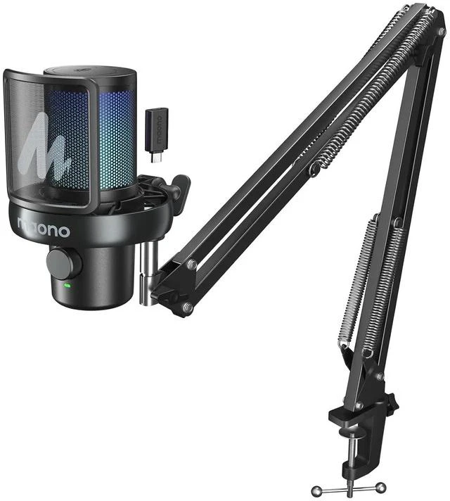 Main image of DM40 Pro AI Wireless Microphone with Mic Boom Arm Stand,AI Noise Cancellation,AI Voice Changer,Tap t