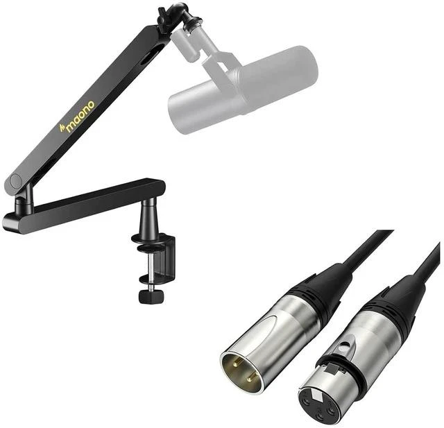 Main image of Microphone Arm Stand and 6FT XLR Cable Set,Metal Heavy Duty Mic Stand with Desk Clamp,XLR Interface