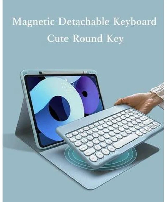 Alt view image 3 of 7 - kaitesi iPad Mini 6 2021 Keyboard Case with Pencil Charging Holder - 8.3 Inch Keyboard Case for iPad Mini 6th Generation, Detachable BT Color Keyboard Cover Round Button (Black)