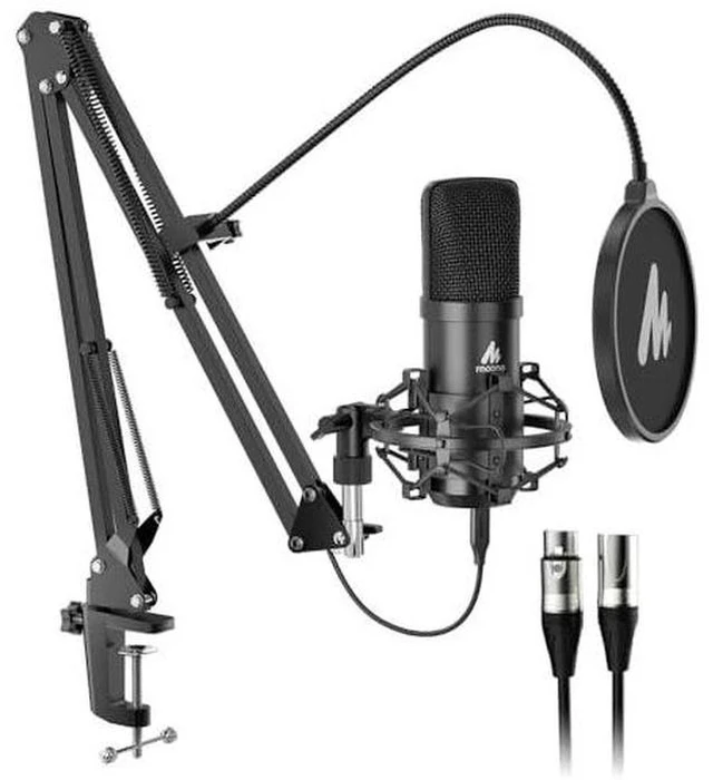 Main image of USB XLR Condenser Microphone: PC Computer Podcast Cardioid Metal Mic Kit with Software for Recording