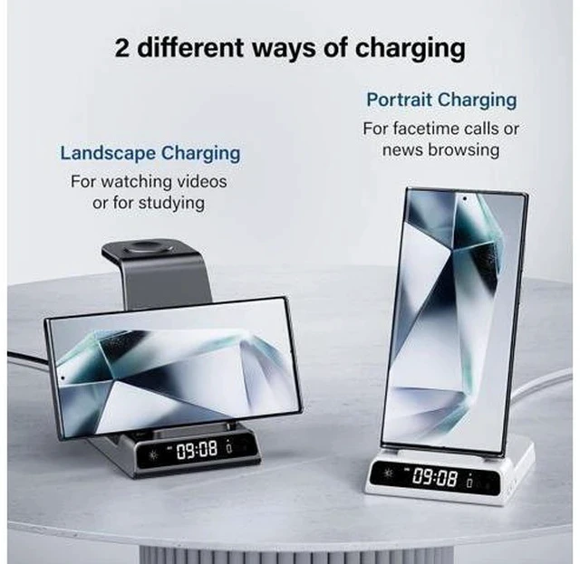Alt view image 4 of 6 - Wireless Charger for , 3 in 1 Wireless Charging Station for Galaxy S24 Ultra/S23 Ultra/S22/S21/Note 20/Z Flip 5/Fold 5, Watch Charger for Galaxy Watch 6/5/4, Galaxy Buds 2/Pro/+