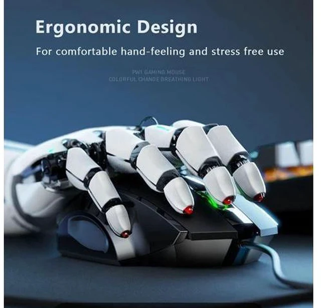 Alt view image 3 of 7 - USB Computer Mouse Wired Silent Click Corded Mouse 3-Button Wired Optical Mouse Office and Home Mice Ergonomic Shape for Windows Computers Macs iPad PC and Laptops