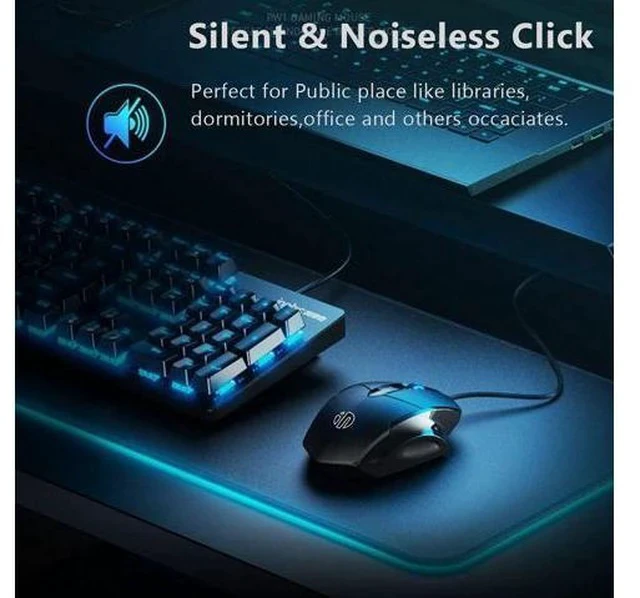 Alt view image 5 of 7 - USB Computer Mouse Wired Silent Click Corded Mouse 3-Button Wired Optical Mouse Office and Home Mice Ergonomic Shape for Windows Computers Macs iPad PC and Laptops