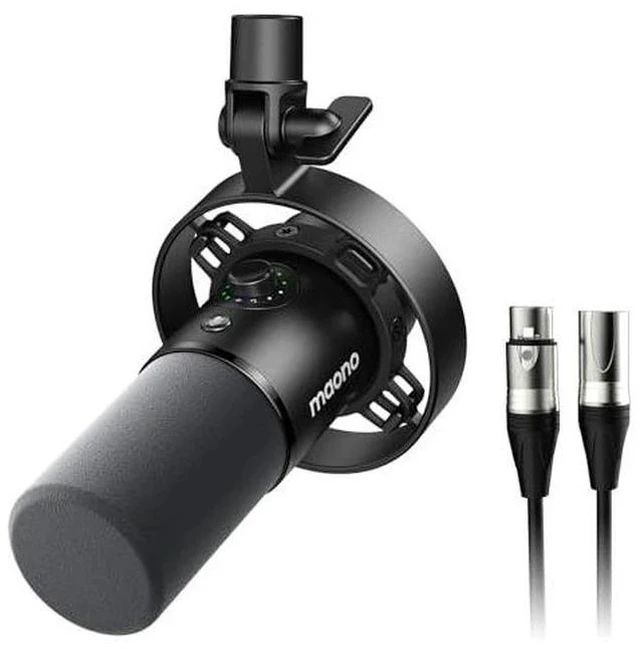 Main image of Dynamic Microphone and XLR Cable, USB Podcast Recording Mic for Vocal Recording, Content Creation, H