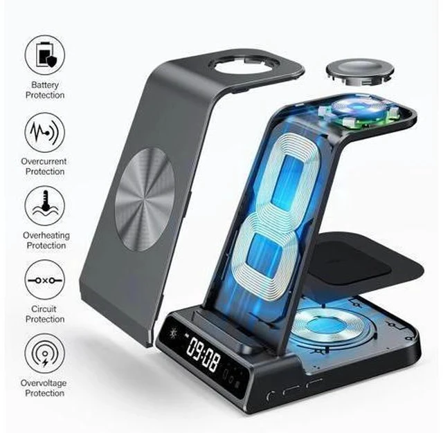 Alt view image 5 of 6 - Wireless Charger for , 3 in 1 Wireless Charging Station for Galaxy S24 Ultra/S23 Ultra/S22/S21/Note 20/Z Flip 5/Fold 5, Watch Charger for Galaxy Watch 6/5/4, Galaxy Buds 2/Pro/+