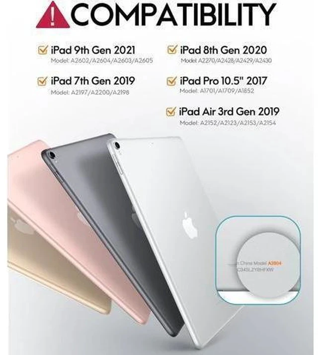 Alt view image 7 of 7 - iPad 9th Generation Case with Keyboard, 7 Color Backlit, Multi-Touch Trackpad, Built-in Pencil Holder, 2 Bluetooth Channels, Flip Stand Keyboard Case for iPad 9th/8th/7th Gen 10.2 Black
