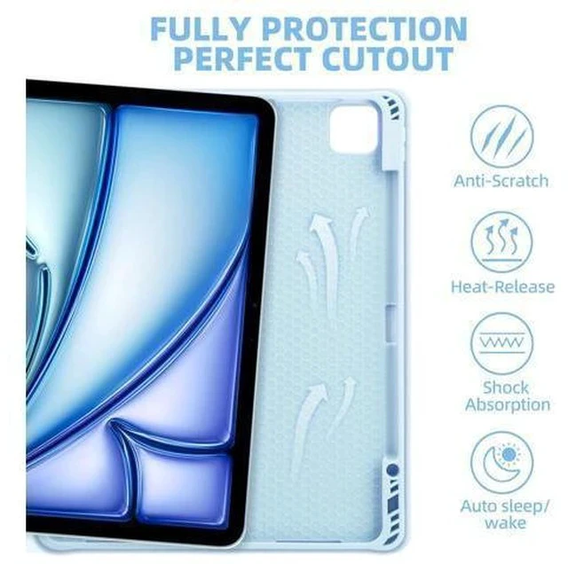 Alt view image 3 of 7 - GOKOCO iPad Air 13 inch M2 2024 Case with Keyboard-Keyboard Case for iPad Pro 12.9 inch 6th/5th/4th/3rd Generation with Pencil Holder,Wireless Detachable Keyboard,Auto Sleep/Wake Function-Blue