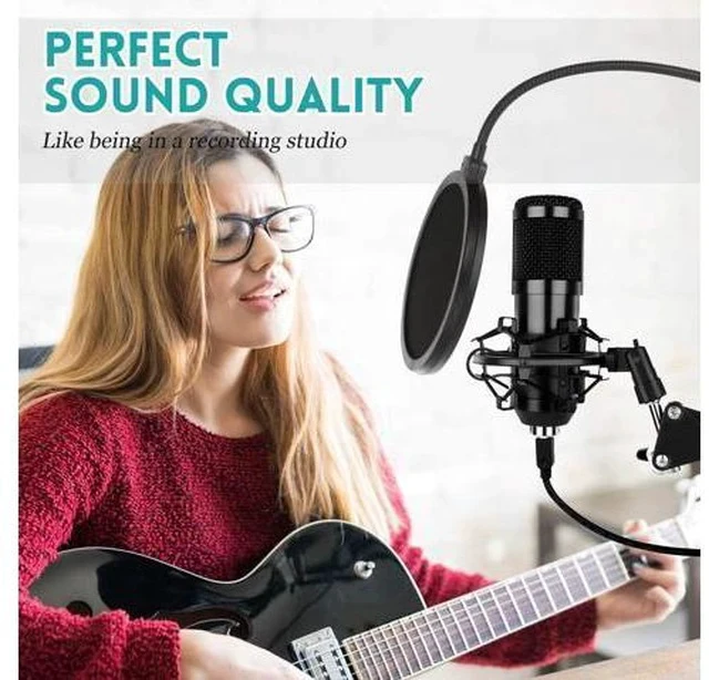 Alt view image 5 of 7 - USB Gaming Microphone Streaming Podcast PC Microphone Condenser Mic Kit with Flexible Arm for Skype Youtuber Gaming Recording Singing PS4 Computer Studio Laptop