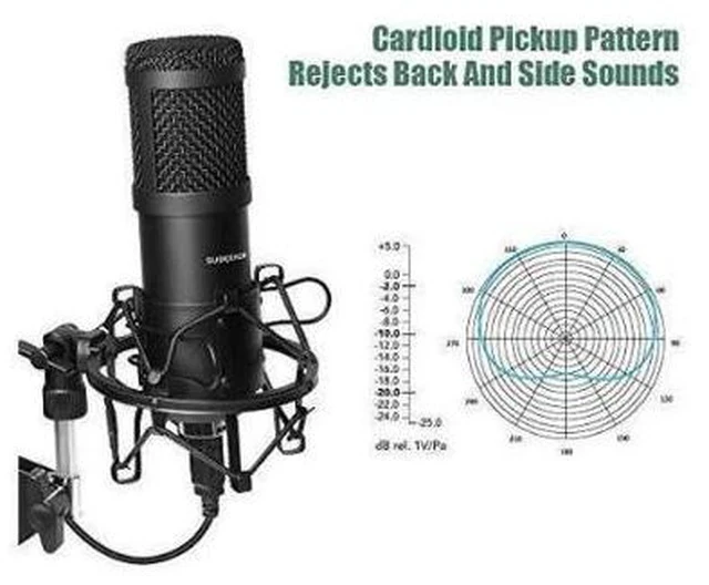 Alt view image 3 of 7 - USB Streaming Podcast PC Microphone professional 192KHZ24Bit Studio Cardioid Condenser Mic Kit with sound card Boom Arm Shock Mount Pop Filter for Skype YouTuber Karaoke Gaming Recording