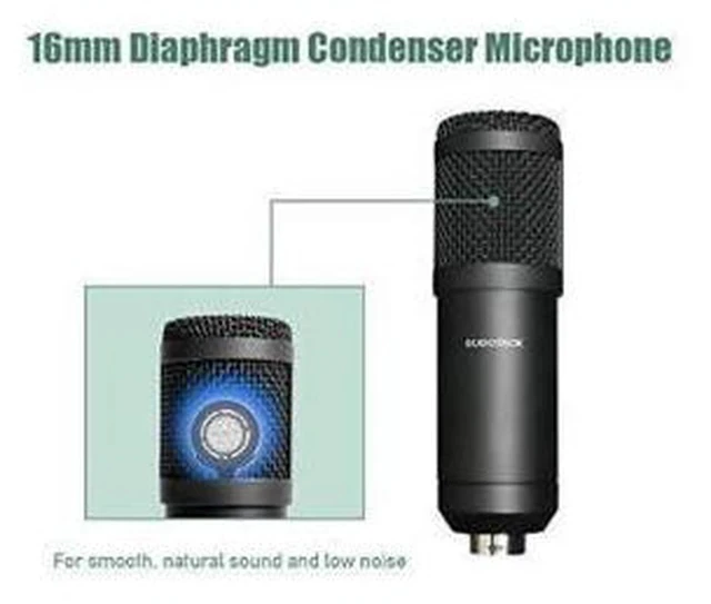 Alt view image 4 of 7 - USB Streaming Podcast PC Microphone professional 192KHZ24Bit Studio Cardioid Condenser Mic Kit with sound card Boom Arm Shock Mount Pop Filter for Skype YouTuber Karaoke Gaming Recording