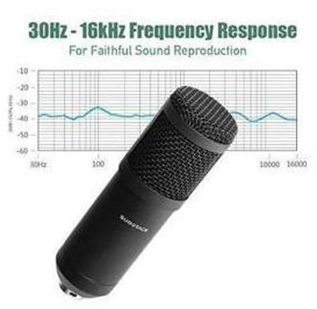 Alt view image 5 of 7 - USB Streaming Podcast PC Microphone professional 192KHZ24Bit Studio Cardioid Condenser Mic Kit with sound card Boom Arm Shock Mount Pop Filter for Skype YouTuber Karaoke Gaming Recording