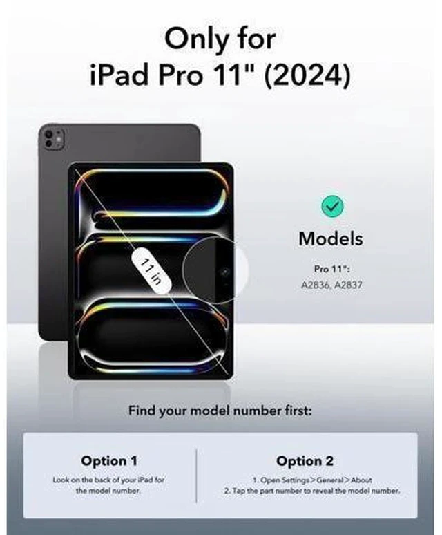 Alt view image 7 of 7 - ESR for iPad Pro 11 Inch Case M4(2024), iPad Pro 11 Case with Pencil Holder, Removable Magnetic Cover, Vertical Stand, Fully Supports Pencil Pro and Pencil(USB-C), Rebound 360 Series, Dark Blue