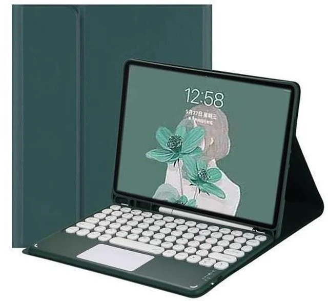 Main image of Keyboard Case for iPad 9th 8th 7th Generation/Air 3 Pro 10.5 inch,Cute Round Key Touchpad Detachable Keyboard Case with Pencil Holder for iPad 10.2''/ iPad 10.5" (Dark Green)