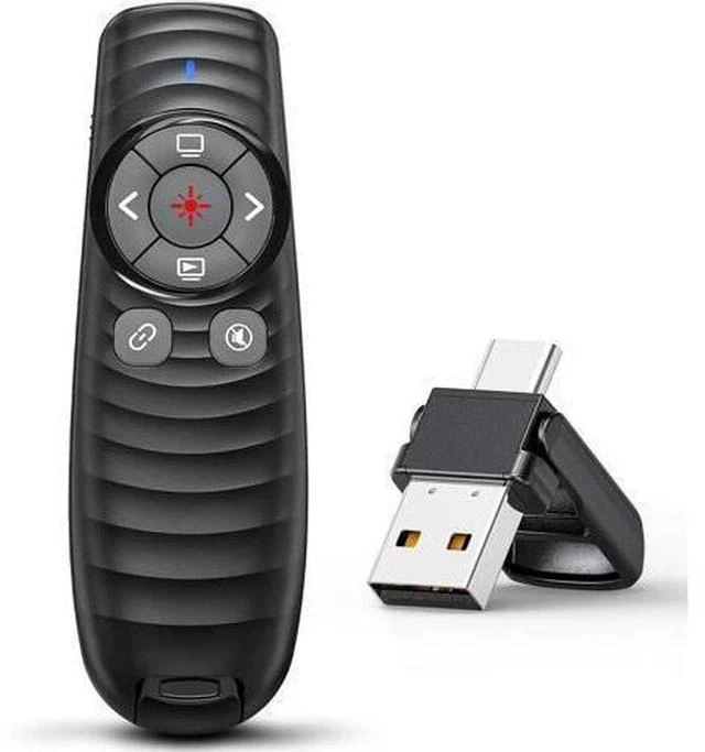 Main image of Presentation Clicker Wireless Presenter Remote Clicker for 2-in-1 USB Type C Powerpoint Clicker with Pointer RF 2.4GHz USB C Presentation Pointer PPT Slide Advancer for Mac/Google Slide/Keynote