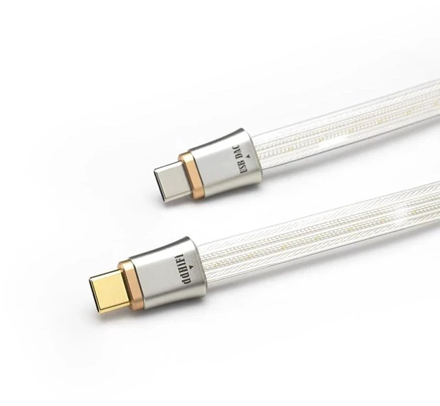 Alt view image 6 of 7 - TC19CC USB C Cable Digital Signal OTG Cable Pure Silver USB-C to USB-C DAC Cable, Four-Wire Parallel Design, 25cm