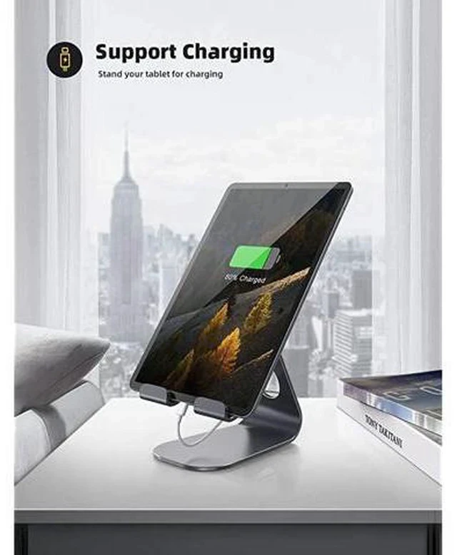 Alt view image 4 of 7 - Tablet Stand Adjustable Tablet Stand Desktop Stand Holder Dock Suitable to New iPad 2017 Pro 97 105 Air Mini 2 3 4 Kindle Nexus Accessories Tab EReader 413 inch Gray