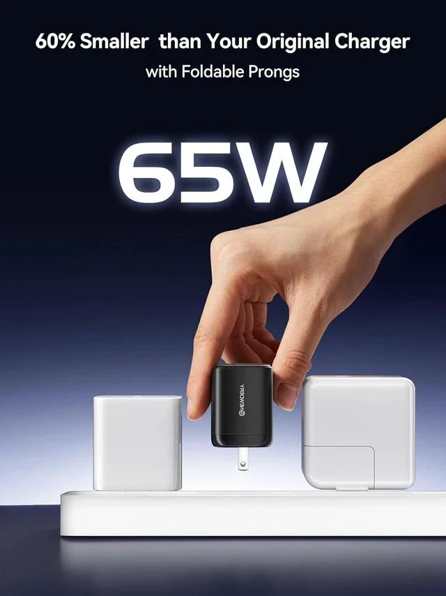 Alt view image 2 of 7 - USB-C 65W GaN Charger for Nintendo Switch 2 (TV Mode) Small PD PPS USB-C Fast Wall Charging Block with 5ft Cable for Switch Steam Deck ROG Ally iPhone Android Tablet & Laptop