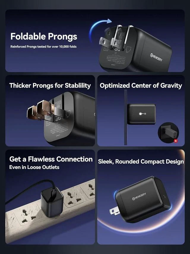 Alt view image 6 of 7 - USB-C 65W GaN Charger for Nintendo Switch 2 (TV Mode) Small PD PPS USB-C Fast Wall Charging Block with 5ft Cable for Switch Steam Deck ROG Ally iPhone Android Tablet & Laptop
