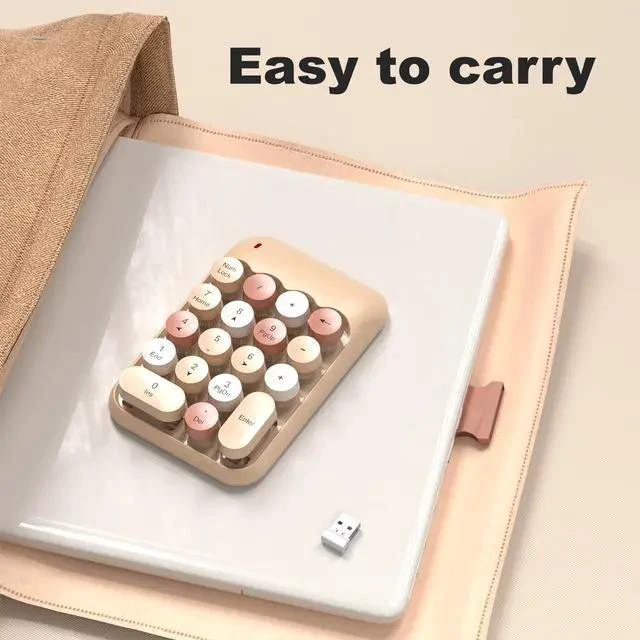 Alt view image 5 of 7 - Wireless Number Pads - MilkTea Numeric Keypad 18 Keys USB 2.4G Round Keycap Colorful Extensions Keypads, Financial Accounting Portable Numpad 10 Key for Laptop/PC/Notebook/Surface Pro