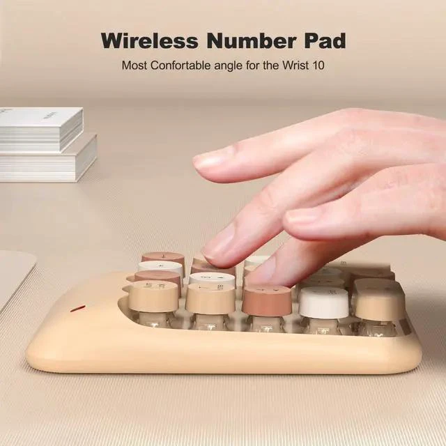 Alt view image 6 of 7 - Wireless Number Pads - MilkTea Numeric Keypad 18 Keys USB 2.4G Round Keycap Colorful Extensions Keypads, Financial Accounting Portable Numpad 10 Key for Laptop/PC/Notebook/Surface Pro