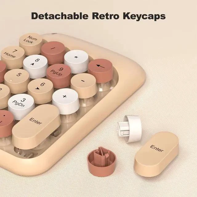 Alt view image 7 of 7 - Wireless Number Pads - MilkTea Numeric Keypad 18 Keys USB 2.4G Round Keycap Colorful Extensions Keypads, Financial Accounting Portable Numpad 10 Key for Laptop/PC/Notebook/Surface Pro