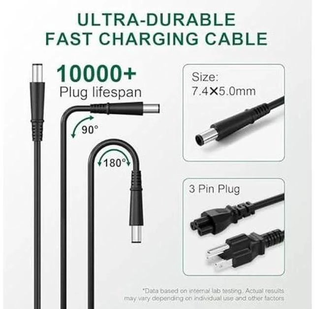 Alt view image 3 of 7 - 90W Laptop Charger Compatible with Dell Latitude 5510 5410 5511 5501 5411 5401 5310 2-in-1 P96G P97G P98G P80F PA-10 Laptop Power Adapter