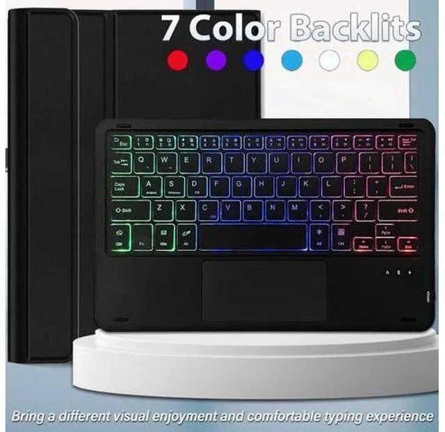 Alt view image 5 of 7 - Backlit Touchpad Keyboard Case for T-Mobile Revvl Tab 5G Tablet 10.36 Inch, DKAHOEE 3-Zone Backlit Wireless Trackpad Keyboard with Protective Slim Stand Case for 10.36" T-Mobile Revvl Tab 2023 Release