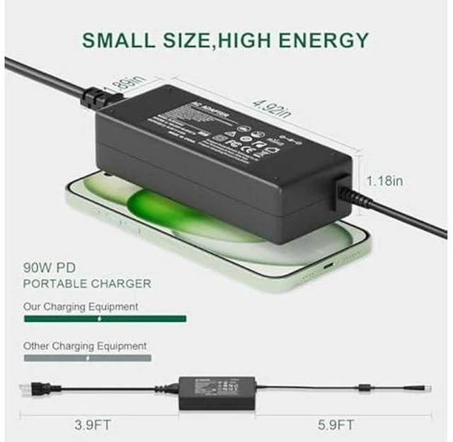 Alt view image 7 of 7 - 90W Laptop Charger Compatible with Dell Latitude 5510 5410 5511 5501 5411 5401 5310 2-in-1 P96G P97G P98G P80F PA-10 Laptop Power Adapter