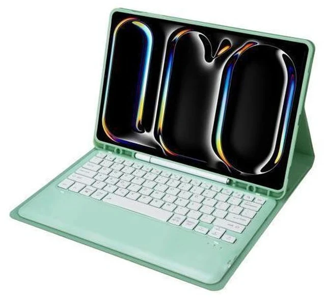 Alt view image 2 of 7 - KcoxdCn New iPad Pro 13 Inch 2024 Keyboard Case for iPad Pro 13 Inch Keyboard Case 2024 Model 7th Generation with Pencil Holder Mutil Angles Stand Cover Detachable Wireless Keyboard (Mint)