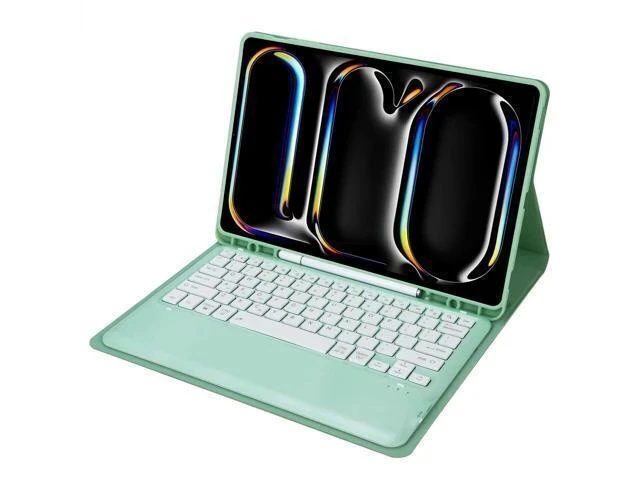 Alt view image 7 of 7 - KcoxdCn New iPad Pro 13 Inch 2024 Keyboard Case for iPad Pro 13 Inch Keyboard Case 2024 Model 7th Generation with Pencil Holder Mutil Angles Stand Cover Detachable Wireless Keyboard (Mint)