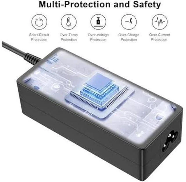Alt view image 5 of 7 - Charger Compatible with HP Laptop Charger 65W 45W Computer Charger Smart Blue Tip Power Adapter 6FT AC Cord
