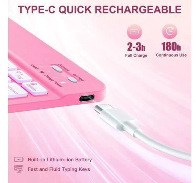 Alt view image 3 of 7 - Harvopu iPad Air 11 M2 & iPad Air 5th 4th Generation Case with Keyboard - Folio Keyboard Cover with Pencil Holder for iPad Air 11-inch 2024, iPad Air 5 2022/ iPad Air 4 2020 (Hot Pink)