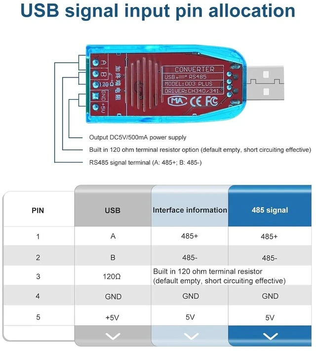 Alt view image 6 of 7 - USB to RS485 Converter, with CH340G Chip Processor, Compatible with Various RS485 Devices Connecting