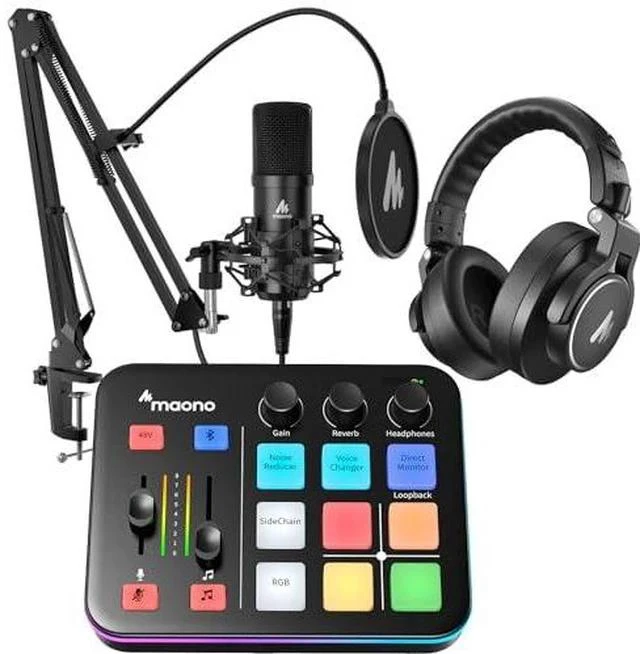 Main image of USB XLR Condenser Microphone Set: PC Computer Podcast Cardioid Metal Mic Kit with Software for Recor