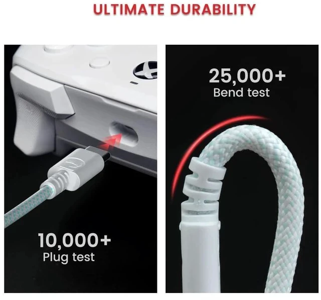 Alt view image 4 of 7 - USB-C Cable for G7 SE, G7, T4 Kaleid (White & Cyan)