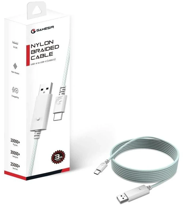 Alt view image 7 of 7 - USB-C Cable for G7 SE, G7, T4 Kaleid (White & Cyan)