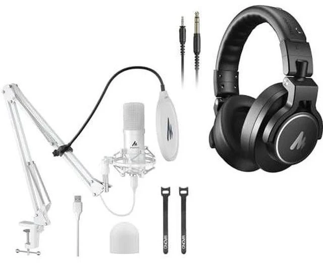 Main image of USB Microphone, 192kHz/24bit Plug & Play PC Computer Podcast Condenser Cardioid Metal Mic Kit with P