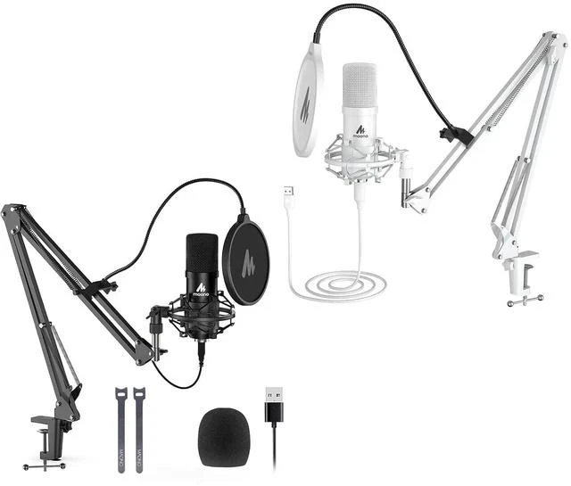 Main image of USB Microphone, 192KHZ/24Bit Plug & Play PC Computer Podcast Condenser Cardioid Metal Mic Kit with P