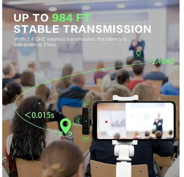 Alt view image 5 of 7 - BONAEVER Wireless Lavalier Microphone for USB Type-C roid with 35H Charging Case Plug & Play Clip-on Lapel Mic for Youtube Facebook Live Standream Video Recording -Noise Reduction/ 984Ft Transmission