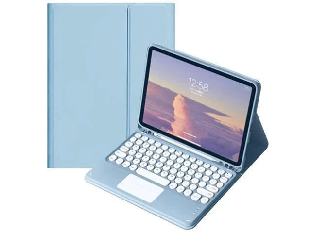 Alt view image 6 of 7 - QYiiD Keyboard Case with Touchpad for iPad Pro 13-inch (M4) 2024, Smart Keyboard Folio Cover with Pencil Holder, Multi-Touch Trackpad, Detachable Keyboard for iPad Pro13 inch (2024), Blue
