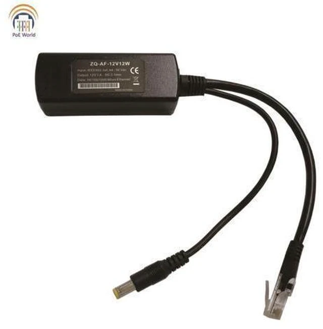 Alt view image 4 of 7 - GAT-12V12W 802.3af Gigabit Poe Splitter with 12V output for Non-poe Camera PoE separator for any 12V devices