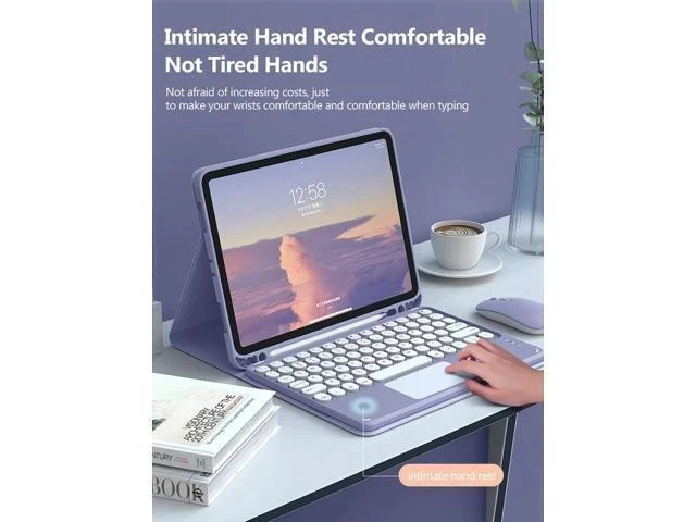 Alt view image 7 of 7 - QYiiD Keyboard Case with Touchpad for iPad Pro 13-inch (M4) 2024, Smart Keyboard Folio Cover with Pencil Holder, Multi-Touch Trackpad, Detachable Keyboard for iPad Pro13 inch (2024), Yellow