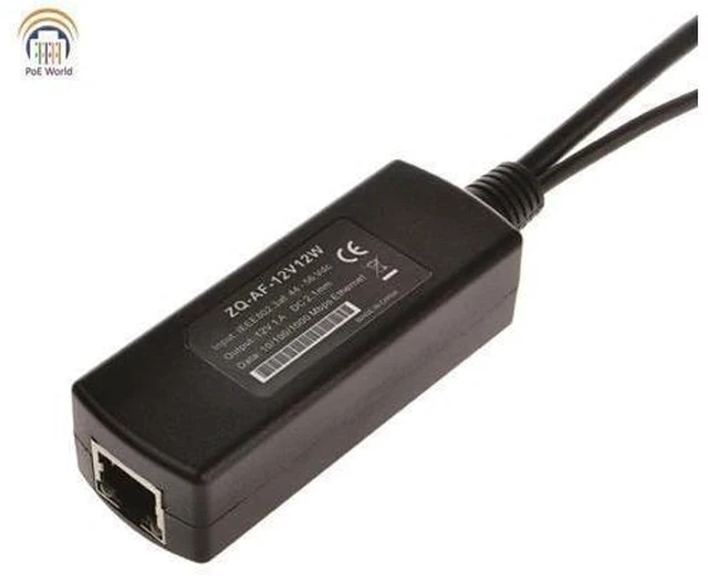 Alt view image 7 of 7 - GAT-12V12W 802.3af Gigabit Poe Splitter with 12V output for Non-poe Camera PoE separator for any 12V devices