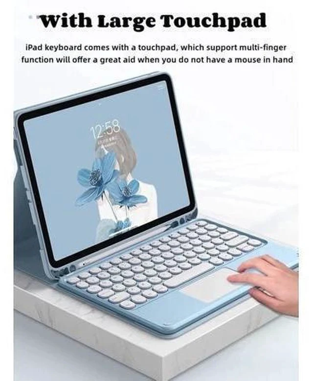 Alt view image 7 of 7 - AnMengXinLing Keyboard Case for iPad Pro 11 2022/2021/2020-Touchpad Detachable Keyboard with Pencil Holder Folio Smart Cover with Keyboard for iPad Pro 11inch 4th/3rd/2nd Gen,Pink