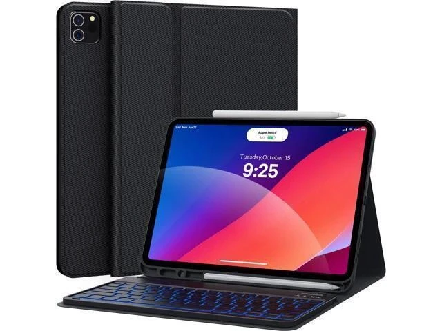 Alt view image 6 of 7 - CHESONA Keyboard for iPad Pro 12.9 2022 6th Generation, iPad Pro 12.9 Case with Keyboard 5th/4th/3rd Gen - 7 Colors Backlit - Detachable - Pencil Holder - Stand Cover -iPad Pro 12.9 Keyboard, Black