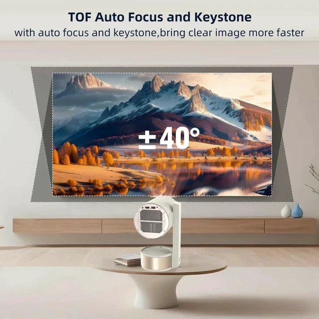 Alt view image 6 of 7 - K3 Mini Portable 1080p Projector with Android 12 32GB ROM TOF Auto Focus 12000 Lumens Dual WiFi 6 10W Speaker 270 Degree Rotating Holder