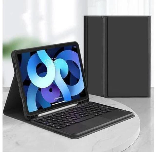 Main image of HENGHUI Keyboard Case for New iPad 9th Gen/8th Gen/7th Gen 10.2"-Touchpad Detachable Wireless with Pencil Holder Stand Folio Keyboard Cover for iPad 9th Generation Air 3rd Gen Pro 10.5, Black